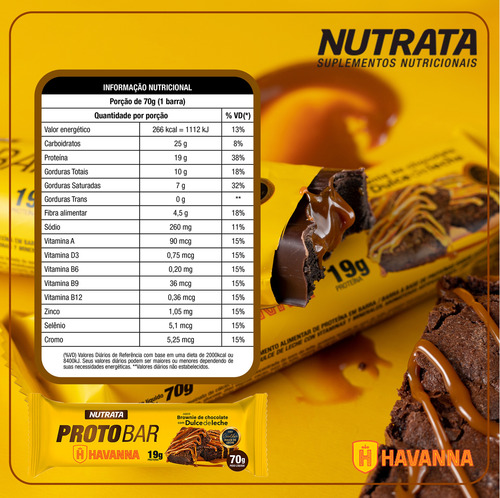 Barra Proteína Protobar Havanna Cx 8 Uni -lançamento Nutrata