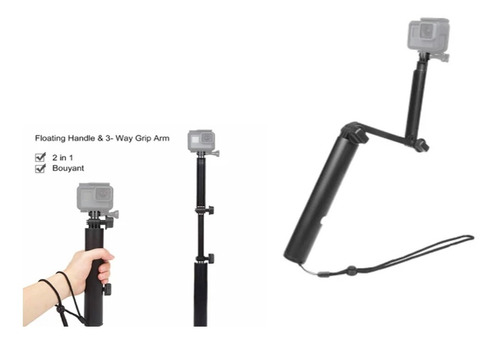 3 Way Monopod Gopro Sjcam Sport Cam Con Y Sin Tripie