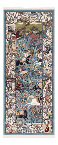 Alfombra De Área Birmingham 80 X 185 Cm Azul Borgoña