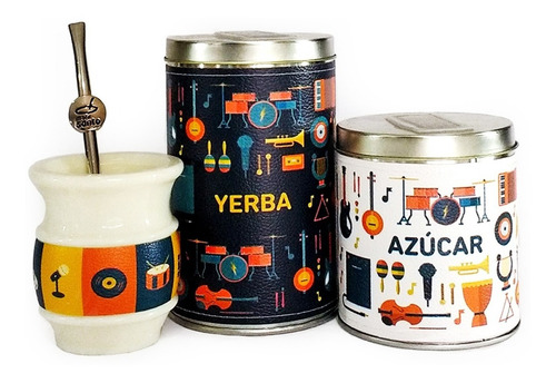 Imagen 3 de 8 de Equipo De Mate Santo Completo Música Regalo Set Kit Matero