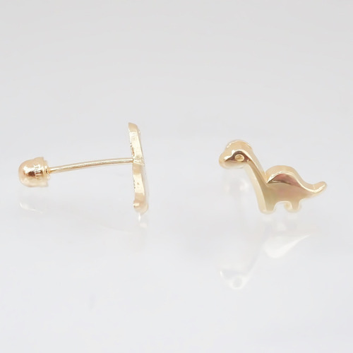 Amor Eterno - Broqueles Dinosaurio / Aretes / Oro Sólido 10k