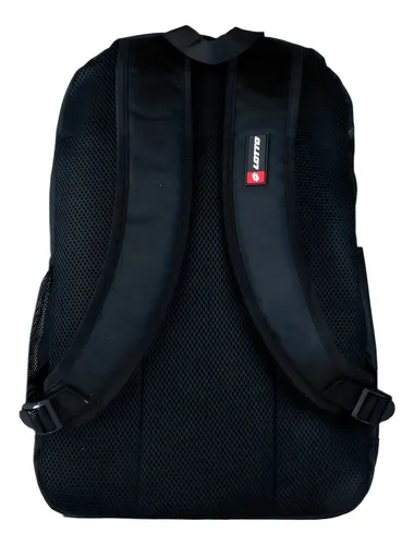 Morral Casual/urbano Training Lotto Santi Color Negro Diseño De La Tela Lisa
