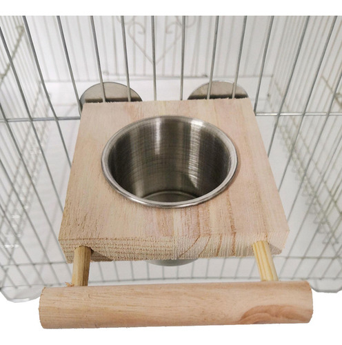 Comedero Para Pájaros, Soporte De Madera, Jaula Para Loros,