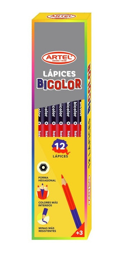 Lápices Bicolor 12 Unidades Artel