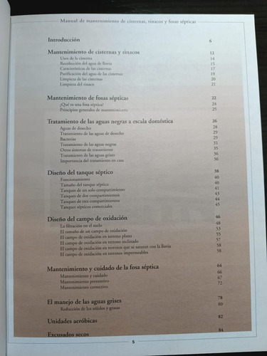 Manual De Mantenimiento De Cisternas Tinacos Y Fosas Septica (Usado)