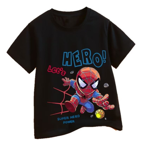 Camisetas Con Estampado De Manga Corta Spider-man Superhero