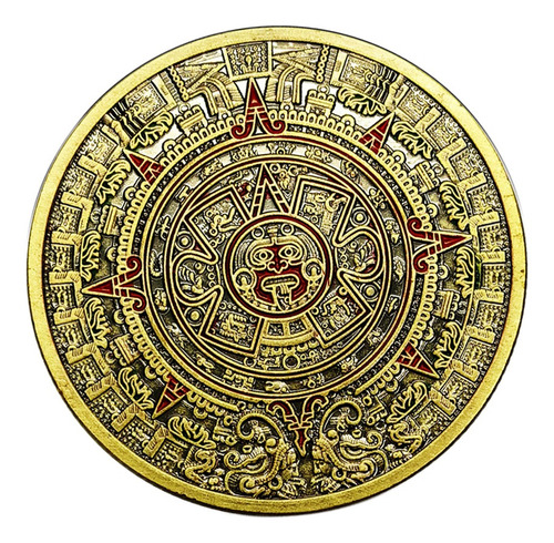 Imagen 2 de 12 de Moneda De Bronce Maya Pirámide Maya Medallón Conmemorativo