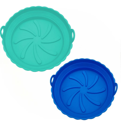 2 Piezas Silicona Freidora De Aire 20cm Bandeja Reutilizable
