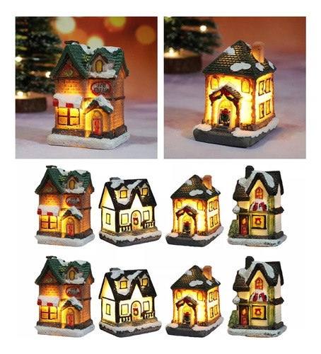 Figura De Casa De Nieve Para Nad E Invierno, 8 Unidades,