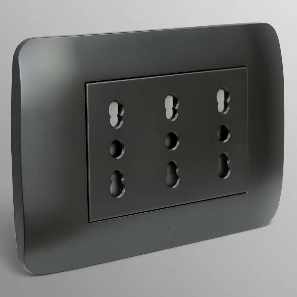 Toma Corriente Triple Embutida 10/16A Grafito Lexo Electric