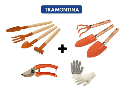 Conjunto Jardinagem Completo Tramontina 8 Peças + Luvabrinde