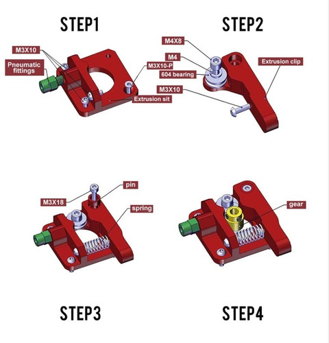 Kit Extrusor Mk8 Para Impresora 3d Creality Ender3,cr10s/s