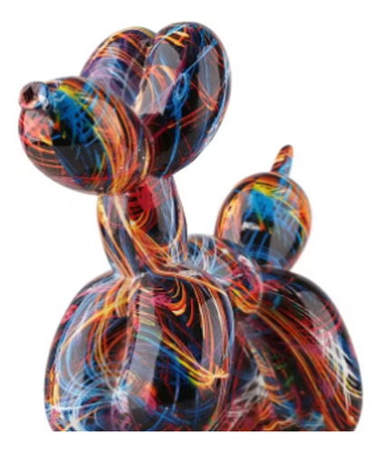Figura Perro Globo De Colores Con Rayas 21 Cm Largo