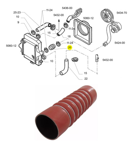 Tubo De Intercooler Cursor Eurocargo Iveco 99446639