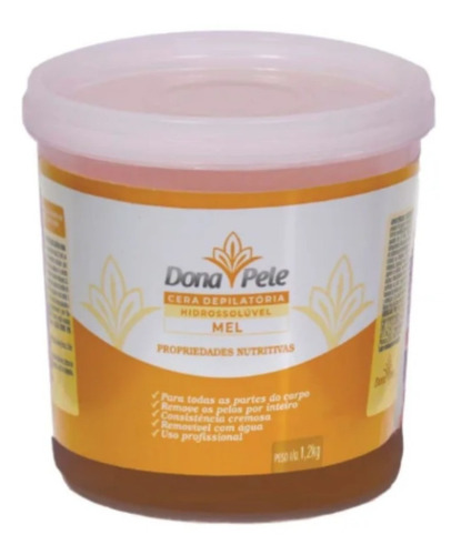 Kit Cera Depilatória Mel 3x1,2kg Removível Com Água