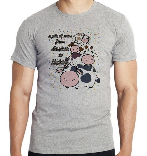 Camiseta Infantil Top Pilha De Vacas Mais Escura Mais Clara