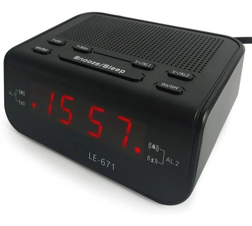 Relógio Despertador Digital Elétrico Mesa Radio Am Fm Alarme 110V/220V