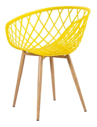 Cadeira Nest Clarice Com Braços Sidera Cozinha Coloridas Estrutura da cadeira Amarelo