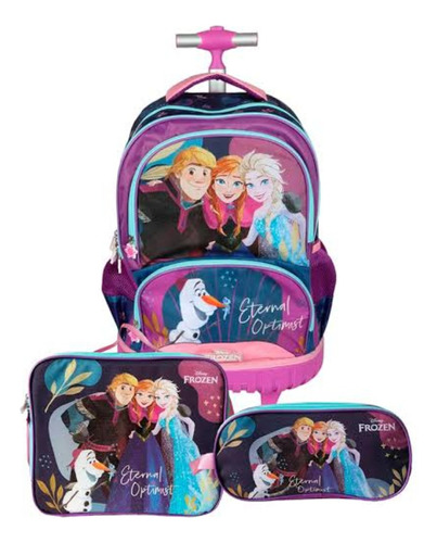 Pack Mochila Ruedas Frozen Lonchera Cartuchera Disney Promo1