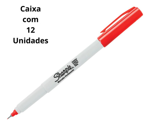 Kit Sharpie 12 Canetas Marcador Permanente Ponta Ultra Fina