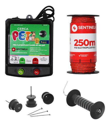Kit Eletrificador Rural Pet 250m - Sentinela