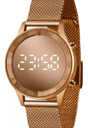 Relógio Lince  Feminino Digital Led Rose Gold  Ldr4648l Rxrx