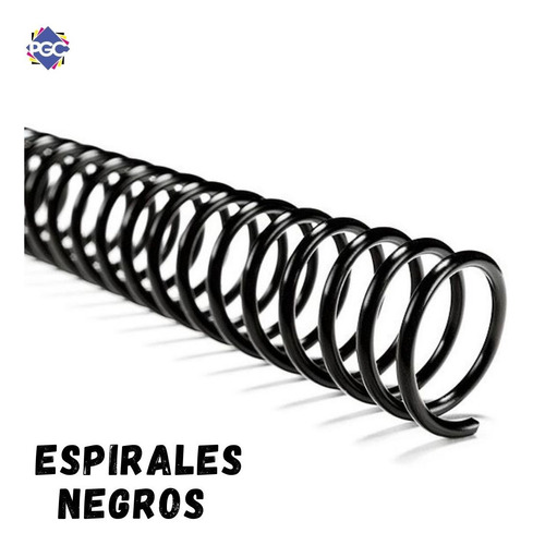 Set 10 Espirales Para Encuadernar Negros De 26 Mm