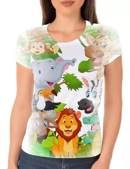 Camisa Camiseta Feminina Safari Tema Infantil Festa Bebê 2