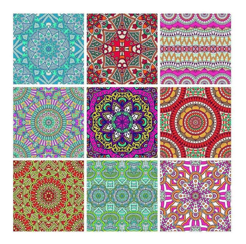 Set 9 Cuadros Mandalas En Tela Canvas Enbastidor Decorativos