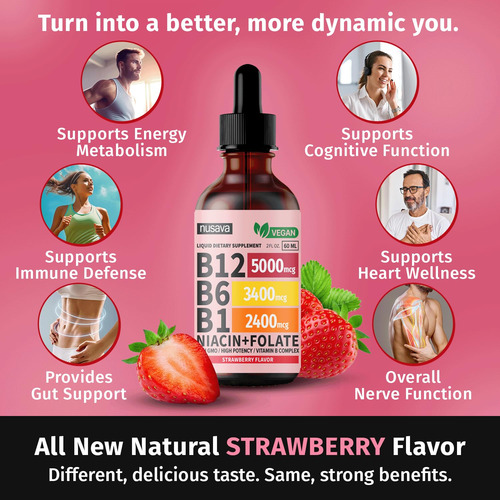 Nusava Gotas Vitamina B12 Y B6 5000mcg Complejo B 2 Pack
