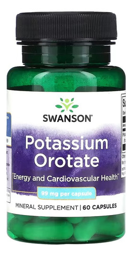 Swanson Potasio Orotate 99 Mg 60 Caps Sabor Sin Sabor