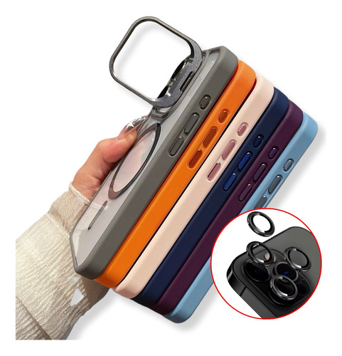 Capa Com Indução E Apoio, Para iPhone 11 A 16 + Brinde