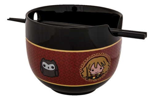 Bowl Ramen Harry Potter + Palillos Con Sujetador + Cuchara