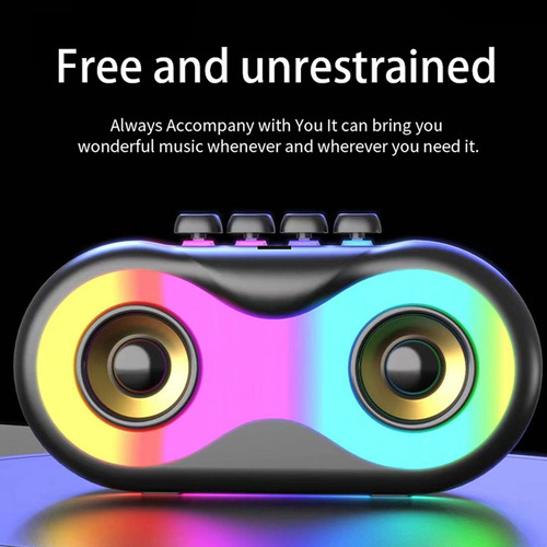 Bocina Subwoofer Inalámbrico Rgb, Miniluces De Colores Port