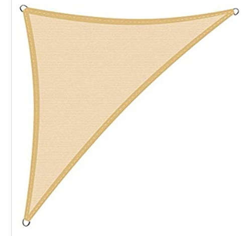 Imagen 3 de 3 de Toldo Vela Sombra 95% Malla Hdpe Triangular 5x5x7 Beige