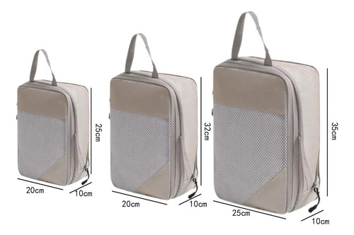 O, Conjunto Bolsas Almacenamiento Comprimido For Beige .