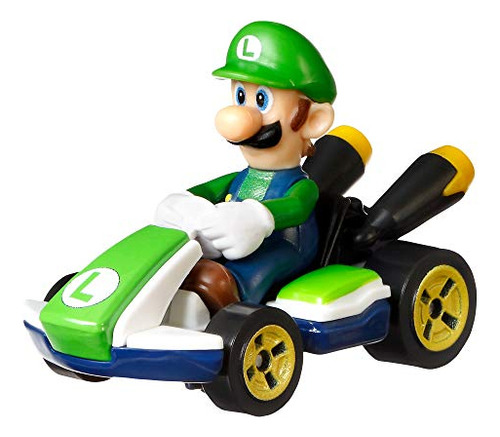 Kart Hot Wheels Mario Kart Luigi 1:64 Fundido A Presión