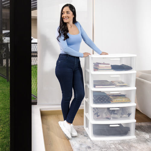 Cajonera Comoda Organizador Multifuncional 5 Niveles Mq Color Blanco Lisa