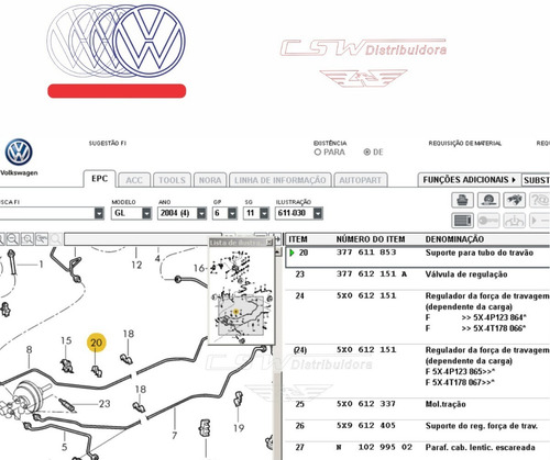 5 Pç Suporte P/ Tubo Da Travão Nº377611853 Original Vw
