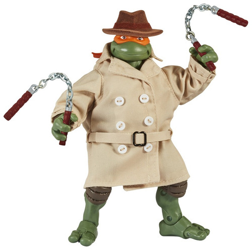 Tmnt Tortugas Ninja Mikey Con Gabardina Elite Figura De 6 