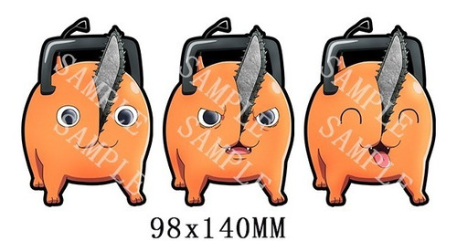 Sticker 3d Movimiento Anime Chainsaw Man Pochita Denji Moto