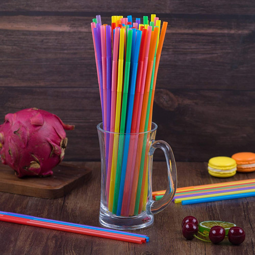 300 Pajitas Plástico Flexibles Coloridas,sin Bpa,desechables