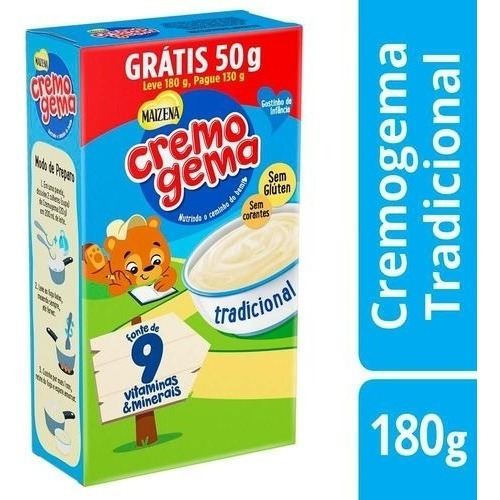 Kit 9x Cremogema Tradicional Maizena 180g