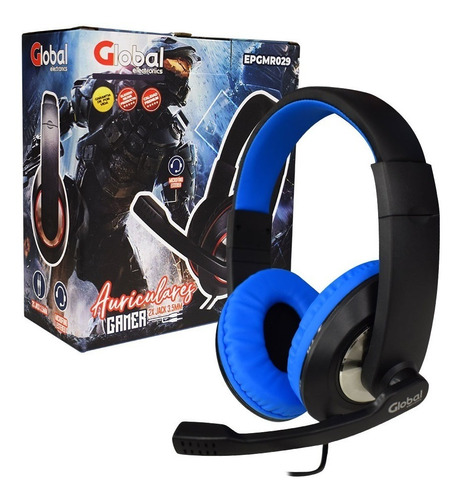 Auriculares Gaming Con Microfono Stereo Epgmr029 Negros/azul