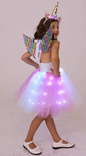 Disfraz De Unicornio Soyoekbt Con Iluminación Led Para Niñas