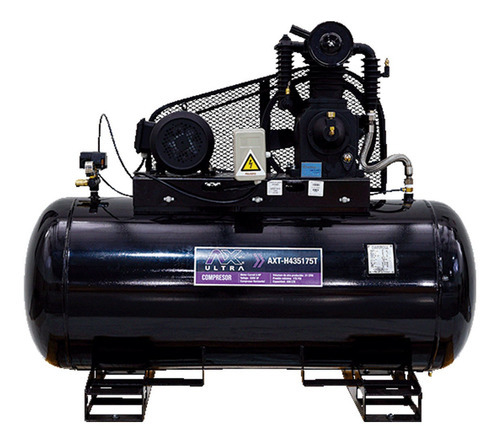 Compresor De Aire 430 Litros 5 Hp Bifasico 175psi Axtech Color Negro Fase eléctrica Trifásica Frecuencia 60 hz