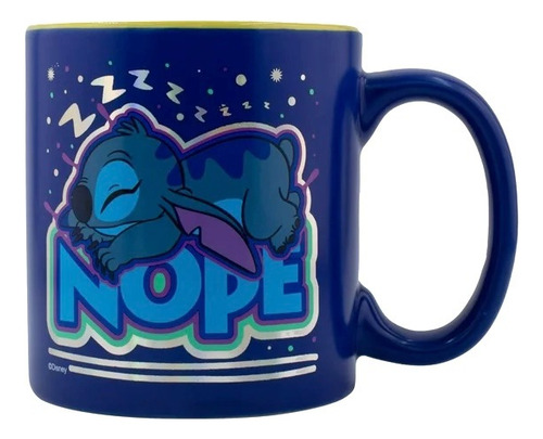Taza Metalizada Para Café Disney Stitch 591 Ml Azul Stitch