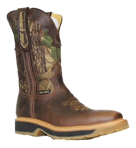 Bota Vaquera  Texana Billy Boots Punta Cuadrada Tubo Camufla