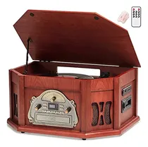 Comprar Tocadiscos Clásico De Madera Orcc 10 En 1 Con Bluetooth, Rep
