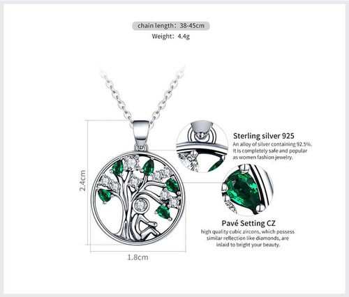Collar Árbol De La Vida Para Mujer En Plata 925 + Estuche